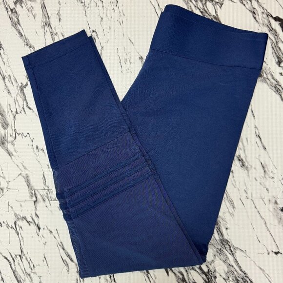 NWOT - Adidas Dark Blue Mesh leggings, Size L - Picture 1 of 8